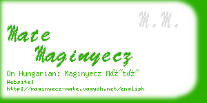 mate maginyecz business card